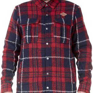 Picture Organic Bemidji Jacket Men's Medium M RED PLAID boucle, fleece interior
